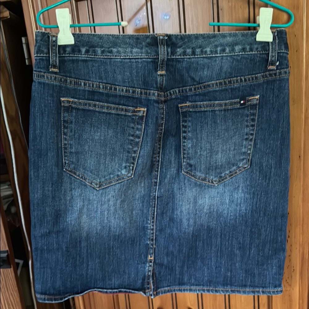 Tommy Hilfiger Dark Wash Denim Mini Skirt - Picture 2 of 4